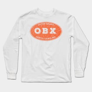 OBX Oval in Distressed Orange Long Sleeve T-Shirt